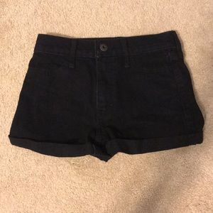 Abercrombie kids black denim high-rise shorts